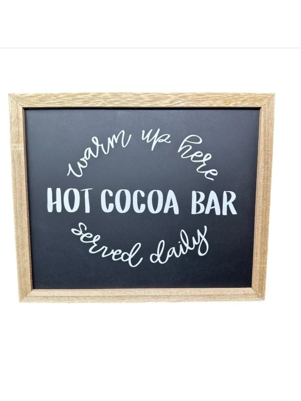 Hot Cocoa Bar Wall Sign Farmhouse Kitchen Decor Chalkboard Winter Wall Art